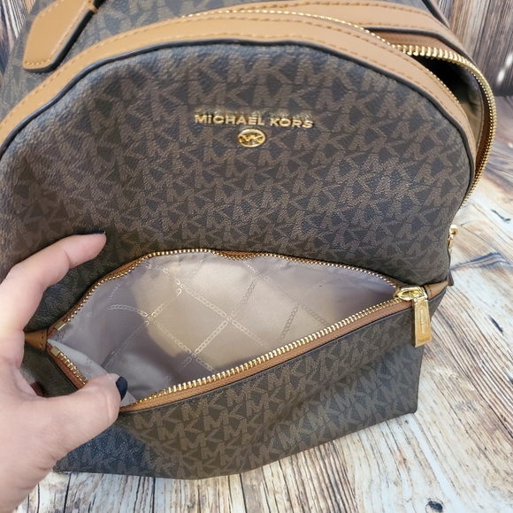 Michael Kors Valerie Medium Backpack (Brown Acorn) - Picture 12 of 14